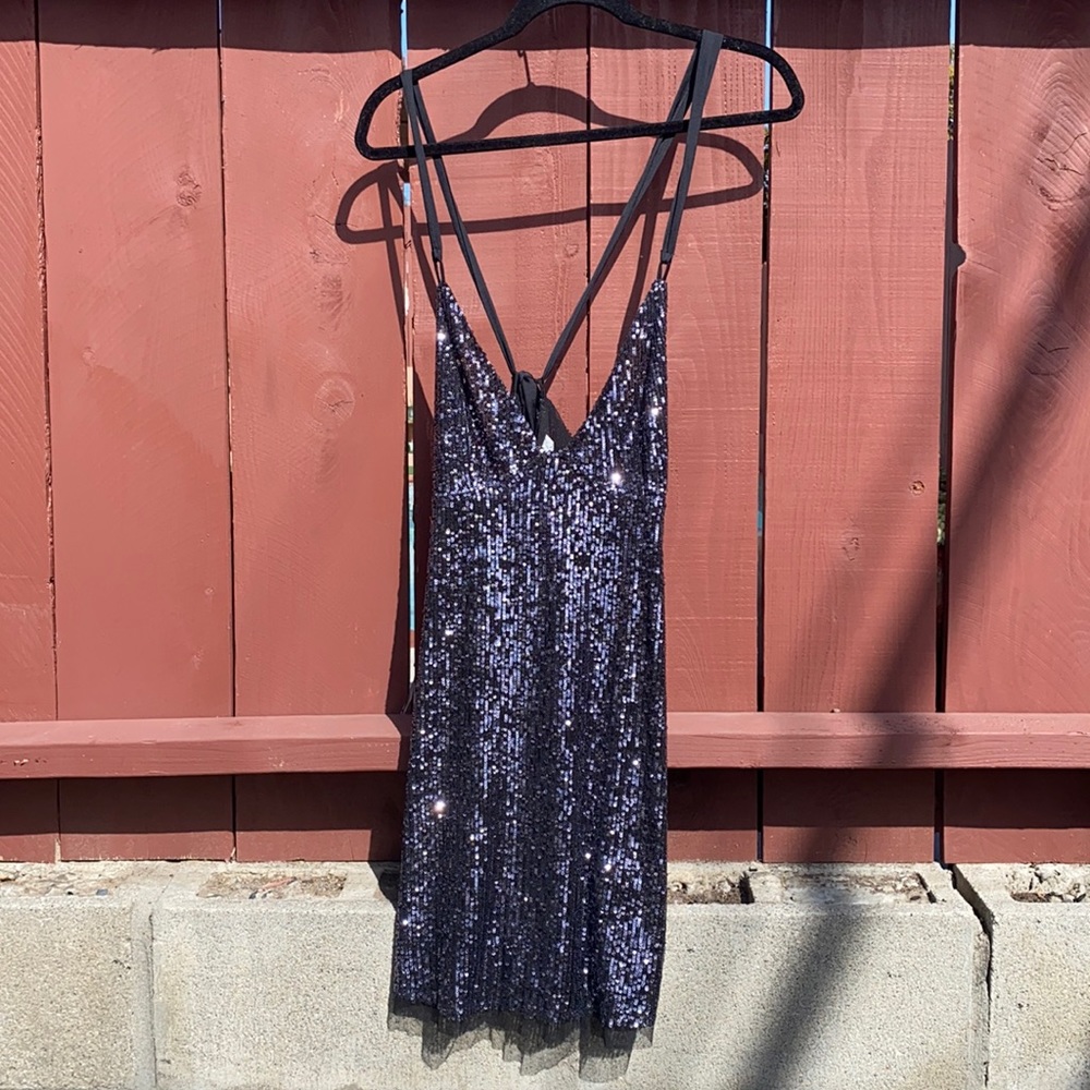 Free People Gold Rush Sequin Slipdress